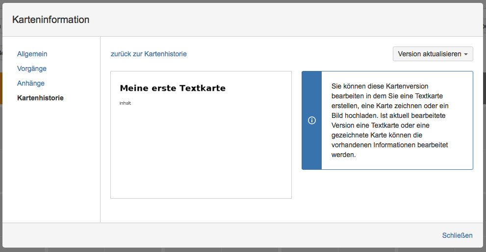 Agile Visual Board - Kartenhisttorie - Version bearbeiten