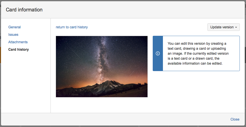 Agile Visual Board - Card History - Edit Version